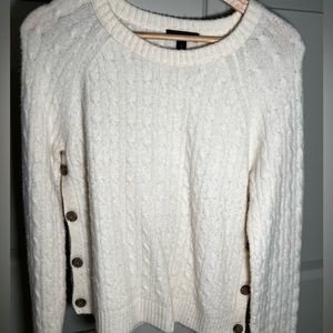 J CREW Cream Sweater with Buttons